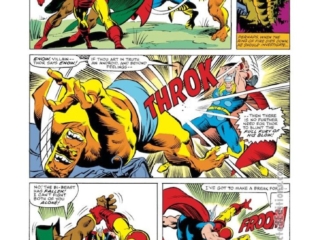 Thor #316, pg. 20; layouts, Keith Pollard; pencils and inks, Pablo Marcos; Iron Man team-up, Bi-Beast, Man-Thing, Man-Beast