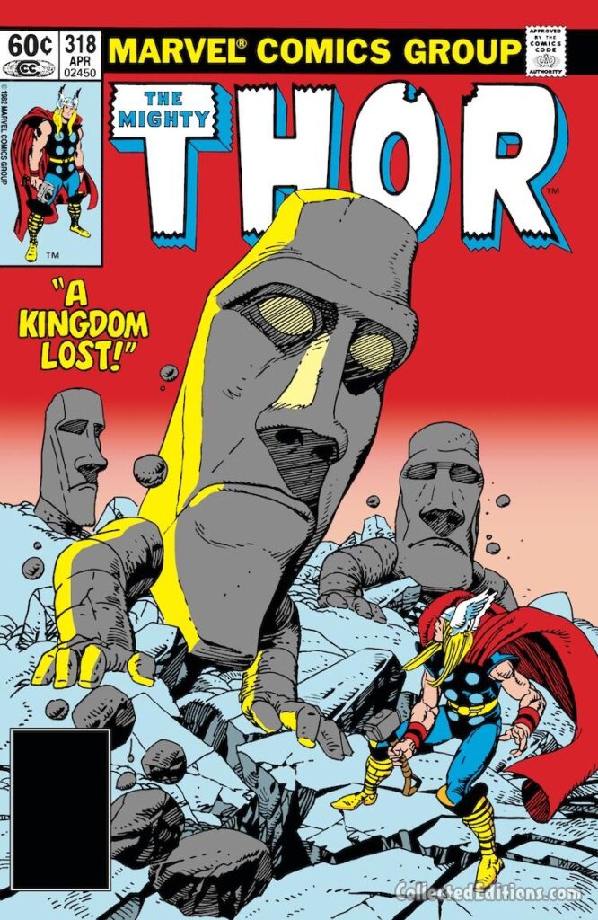Thor #318 cover; pencils and inks, Gil Kane; Easter Island, A Kingdom Lost