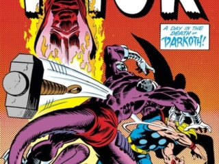 Thor #325 cover; pencils, Ed Hannigan; inks, Al Milgrom; A day in the death of Darkoth, Mephisto