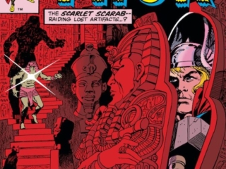 Thor #326 cover; pencils, Ed Hannigan; inks, Brent Anderson; Scarlet Scarab, sarcophagus