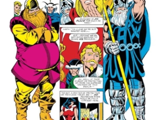 Thor #328, pg. 2; pencils, Alan Kupperberg; inks, Vince Colletta; Volstagg, Odin, Fandral, Hogun, Sif