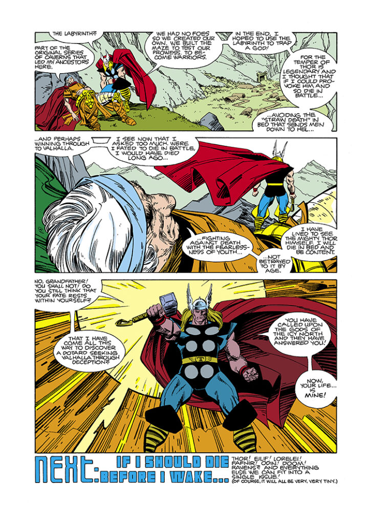 Thor #342, pg. 21; pencils, Walter Simonson; inks, Terry Austin, Eilif the Lost, Valhalla