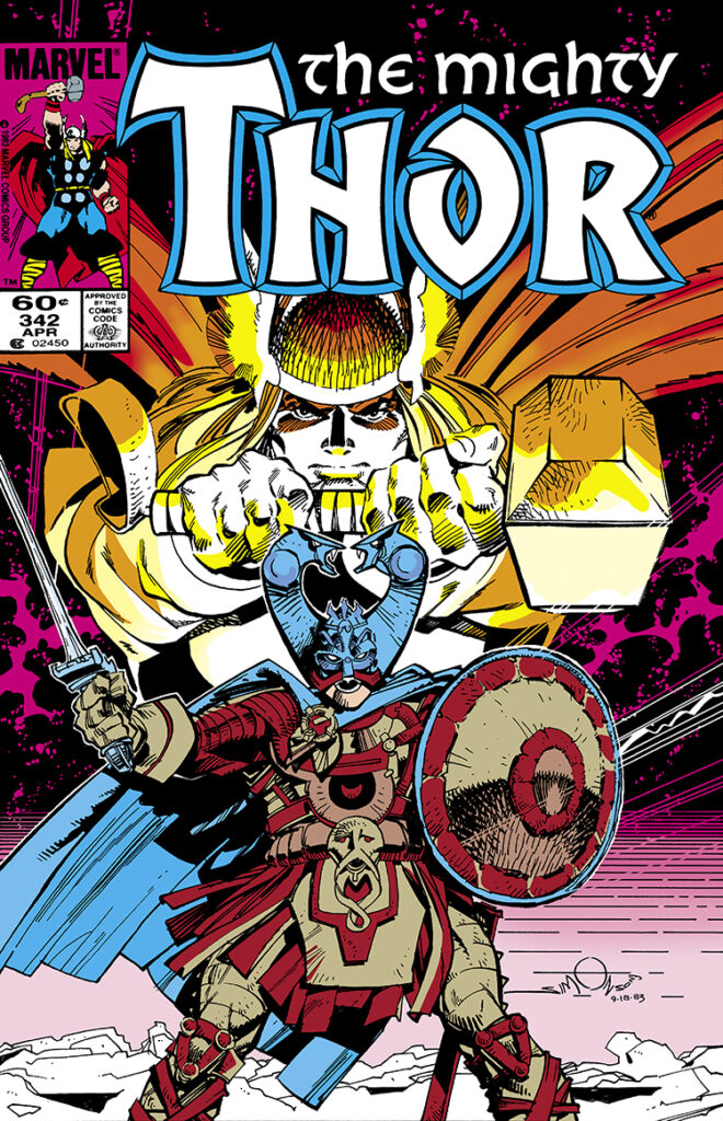 Thor #342 cover; pencils and inks, Walter Simonson; Eilif