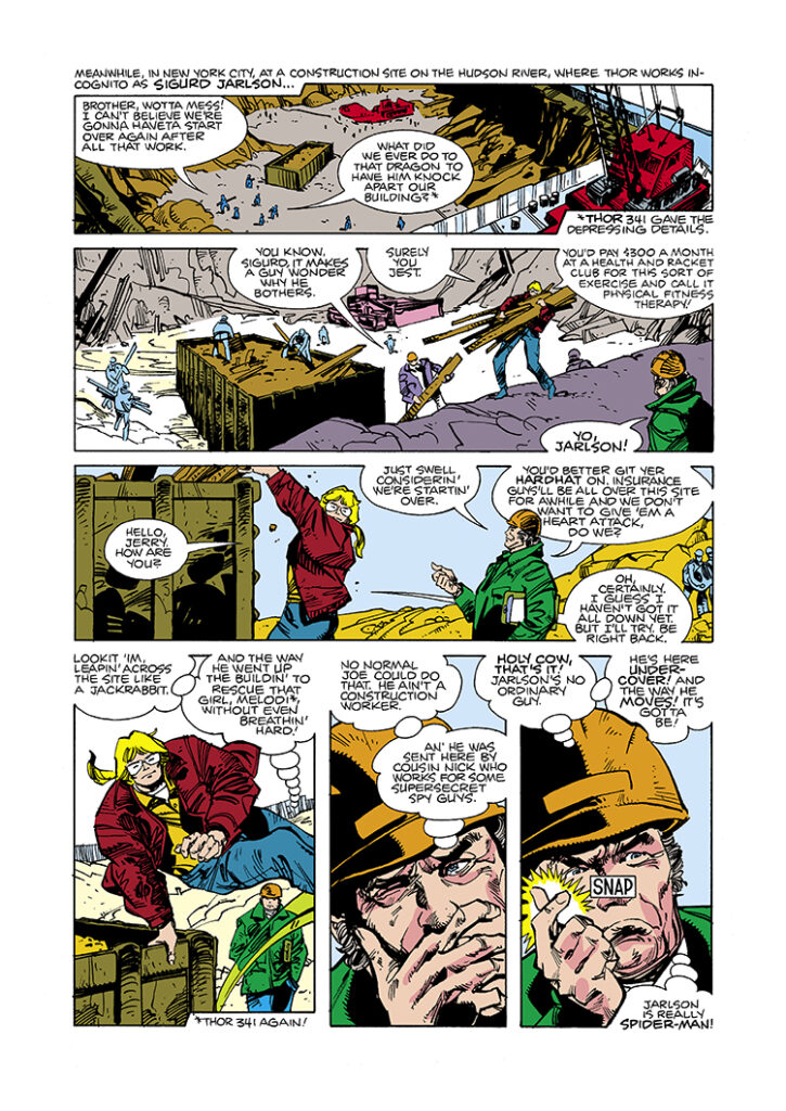 Thor #344, pg. 15; pencils and inks, Walter Simonson; Doc Samson, construction site