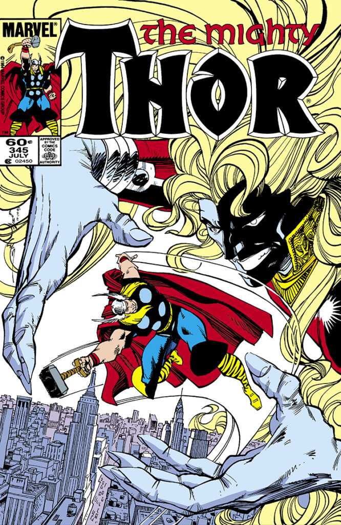 Thor #345 cover; pencils and inks, Walter Simonson, Malekith