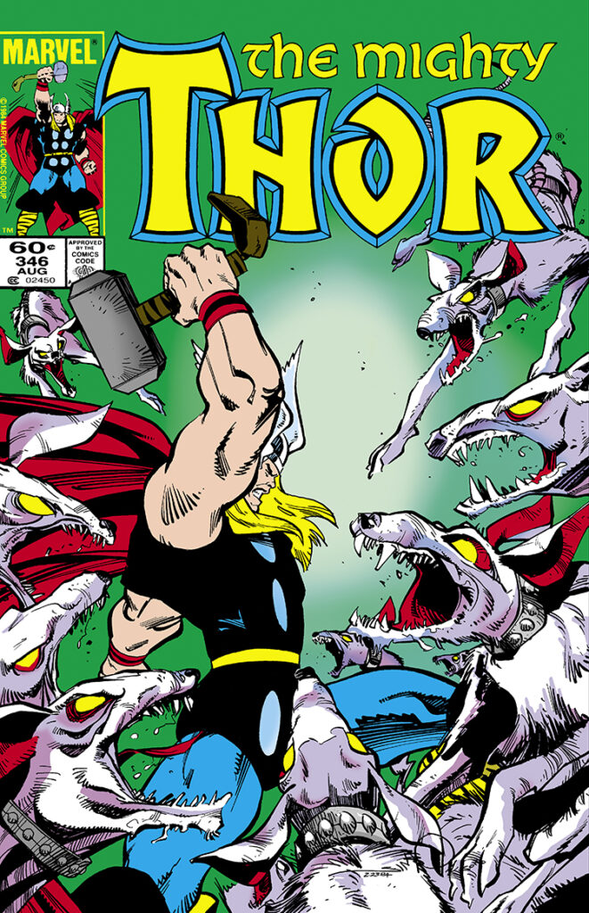 Thor #346 cover; pencils and inks, Walter Simonson