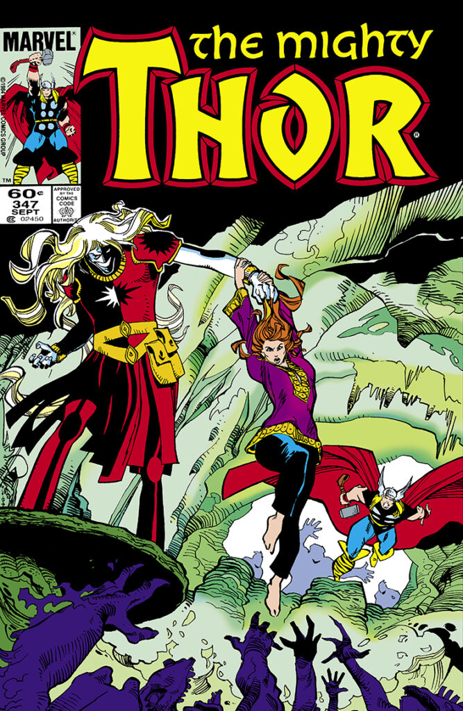 Thor #347 cover; pencils and inks, Walter Simonson; Malekith, Lorelei