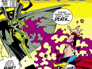 Thor #354 cover; pencils and inks, Walter Simonson Thor #354 cover; pencils and inks, Walter Simonson; Hela, Stand Aside Thor, For I am Death, And Odin’s Soul is Mine