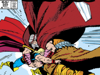 Thor #355 cover; pencils and inks, Walter Simonson Thor #355 cover; pencils and inks, Walter Simonson; Buri