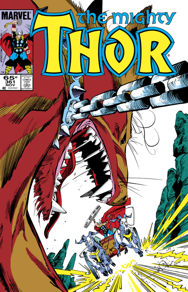 The Mighty Thor #361 cover; pencils and inks, Walter Simonson