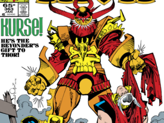 The Mighty Thor #363 cover; pencils and inks, Walter Simonson