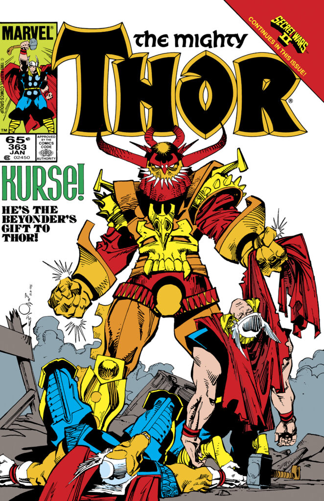 The Mighty Thor #363 cover; pencils and inks, Walter Simonson