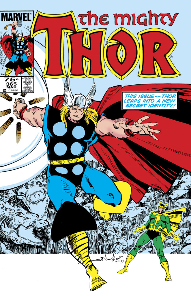 The Mighty Thor #365 cover; pencils and inks, Walter Simonson