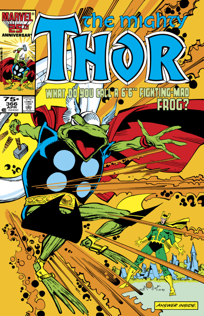 The Mighty Thor #366 cover; pencils and inks, Walter Simonson