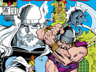The Mighty Thor #368 cover; pencils and inks, Walter Simonson