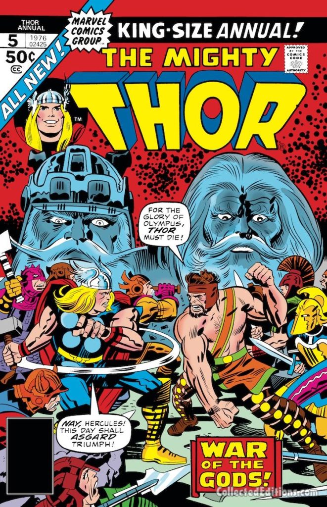 Thor Annual #5 cover; pencils, Jack Kirby; inks, John Verpoorten