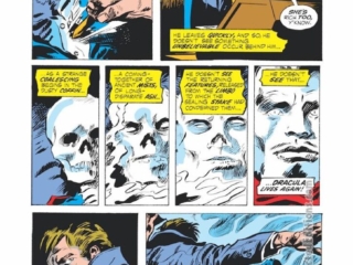 Tomb of Dracula #1, pg. 14; pencils and inks, Gene Colan; first issue, Count Dracula, wooden stake, Frank Drake, first appearance