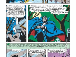 Tomb of Dracula #5, pg. 8; pencils, Gene Colan; inks, Tom Palmer; Count Dracula, graveyard, vampire bat