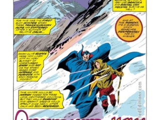 Tomb of Dracula #19, pg. 1; pencils, Gene Colan; inks, Tom Palmer; Snowbound in Hell, Rachel Van Helsing, splash page, Marv Wolfman