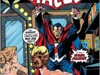 Tomb of Dracula #24 cover; pencils, Gil Kane; inks, Tom Palmer; Trudy Taylor, The Mirror, You don&rsquo;t cast a reflection, who are you? I am your death