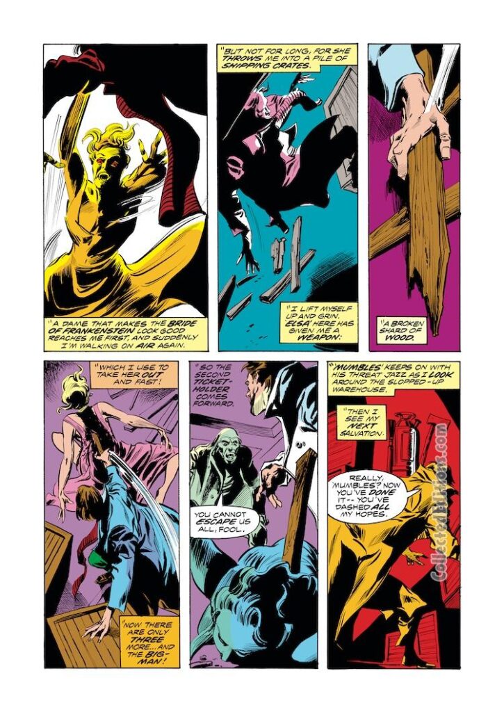 Tomb of Dracula #25, pg. 14; pencils, Gene Colan; inks, Tom Palmer; Mumbles