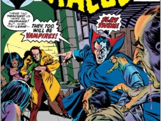 Tomb of Dracula #25 cover; pencils, Gil Kane; inks, Tom Palmer, Blood Stalkers of Count Dracula; Adrianne Walters, Hannibal King