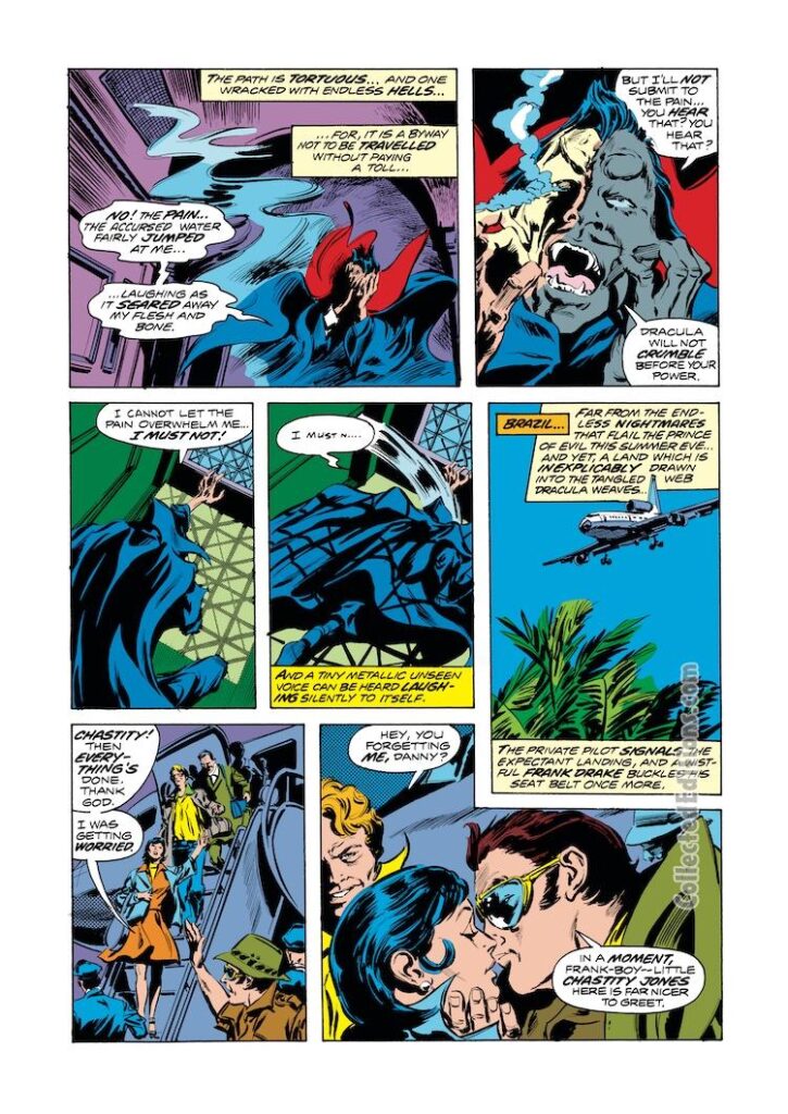 Tomb of Dracula #27, pg. 3; pencils, Gene Colan; inks, Tom Palmer; Chastity Jones, Frank Drake; Danny Summers