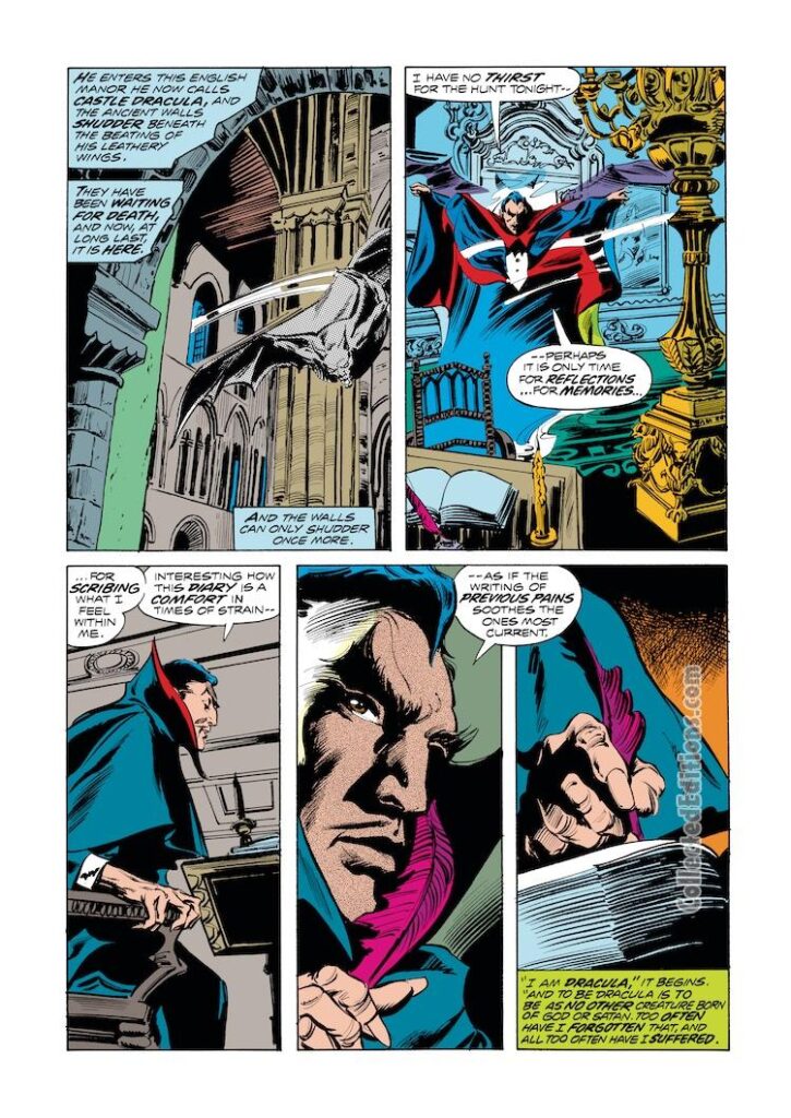 Tomb of Dracula #30, pg. 3; pencils, Gene Colan; inks, Tom Palmer