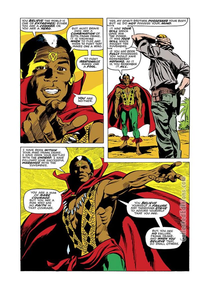 Tomb of Dracula #37, pg. 16; pencils, Gene Colan; inks, Tom Palmer; Frank Drake, Brother Voodoo guest appearance