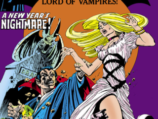 Tomb of Dracula #43 cover; pencils and inks, Bernie Wrightson; Count Dracula, vampire; A New year&rsquo;s nightmare