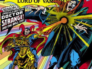 Tomb of Dracula #44 cover; pencils, Gene Colan; inks, Tom Palmer; Count Dracula, vampire; battles Doctor Strange and one will die, Blade guest-star