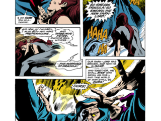 Tomb of Dracula #45, pg. 14; pencils, Gene Colan; inks, Tom Palmer; Count Dracula, vampire; Domini, first appearance