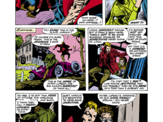 Tomb of Dracula #49, pg. 11; pencils, Gene Colan; inks, Tom Palmer; Count Dracula, vampire; D&rsquo;Artagnian, Harold, Frank Drank