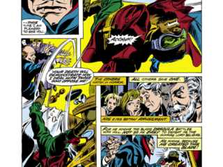 Tomb of Dracula #51, pg. 11; pencils, Gene Colan; inks, Tom Palmer; Count Dracula, vampire; Blade