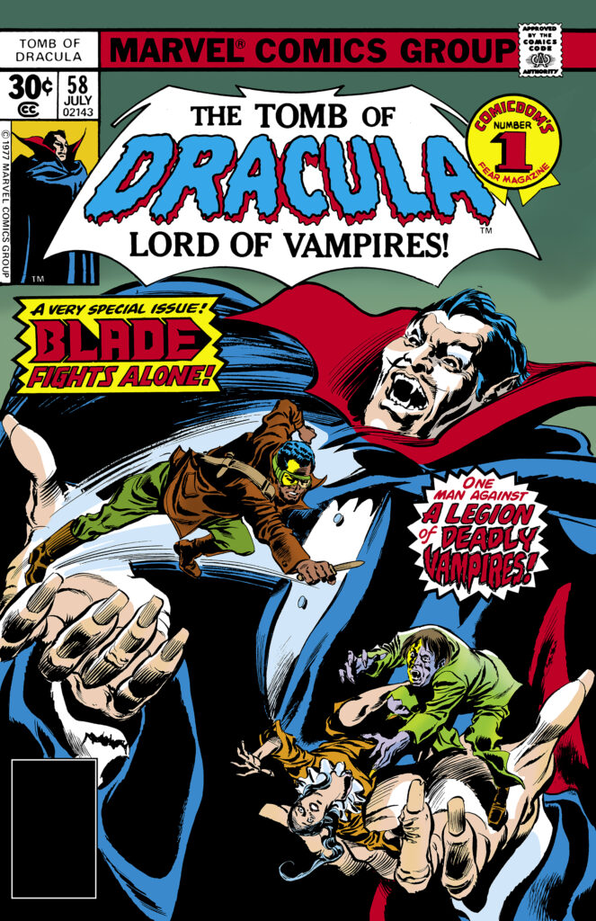 Tomb of Dracula #58 cover; pencils, Gene Colan; inks, Tom Palmer; Count Dracula, Lord of the Vampires