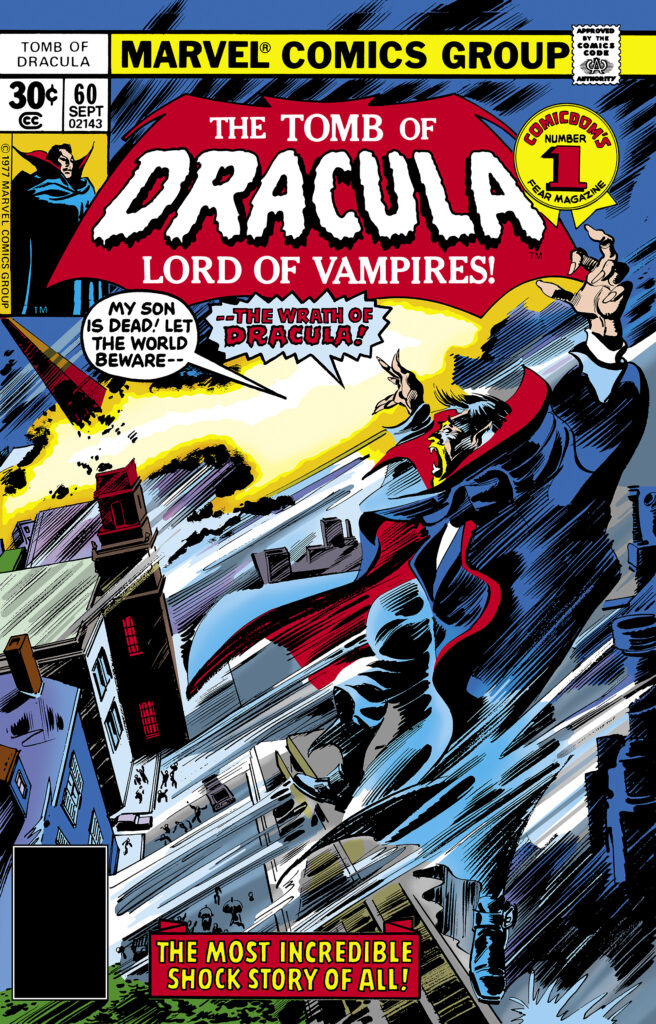 Tomb of Dracula #60 cover; pencils, Gene Colan; inks, Tom Palmer; Count Dracula, Lord of the Vampires