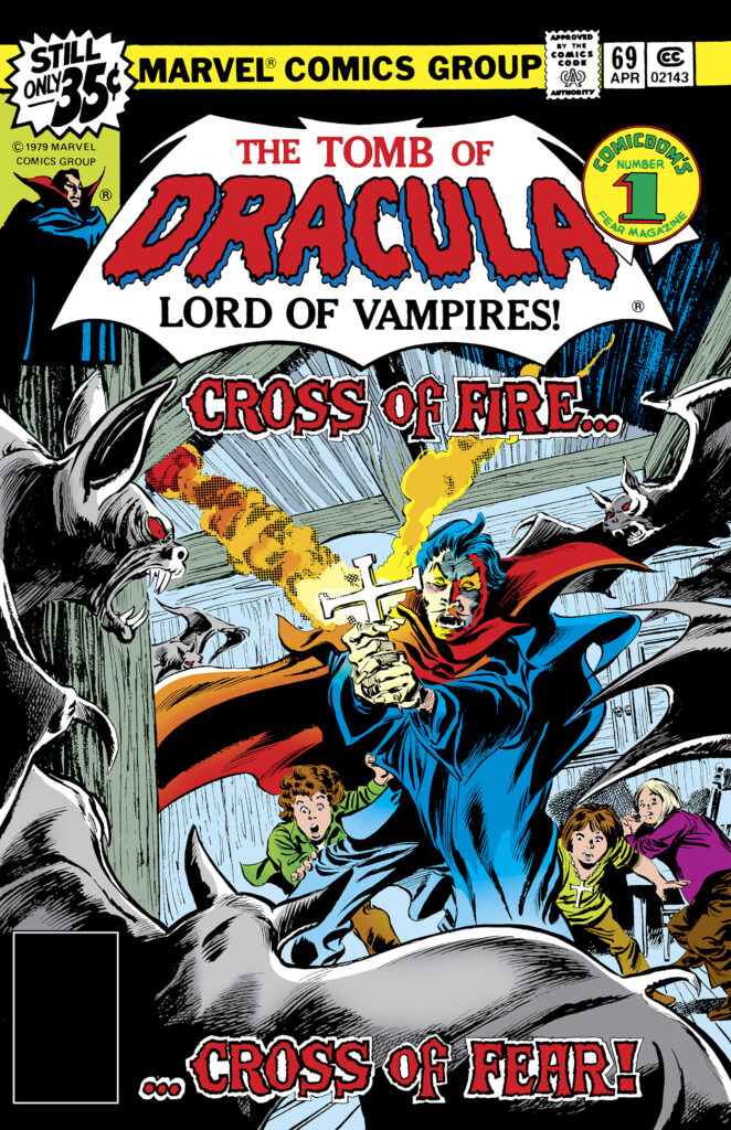 Tomb of Dracula #69 cover; pencils, Gene Colan; inks, Tom Palmer; Count Dracula, Lord of the Vampires