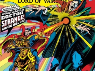 Tomb of Dracula #44 cover; pencils, Gene Colan; inks, Tom Palmer, Doctor Strange, Blade