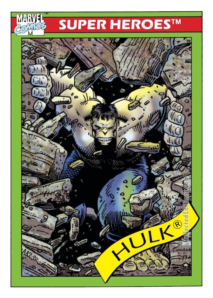 Marvel 1991 Super Heroes Series #17: Gray Hulk trading card, art by Arthur Adams