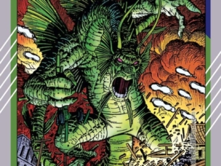 Marvel 1991 Super Heroes Series #65: Fin Fang Foom trading card &ndash;&nbsp;front, art by Arthur Adams