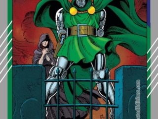 Marvel 1991 Super Heroes Series #88: Doctor Doom trading card &ndash;&nbsp;front, art by Arthur Adams