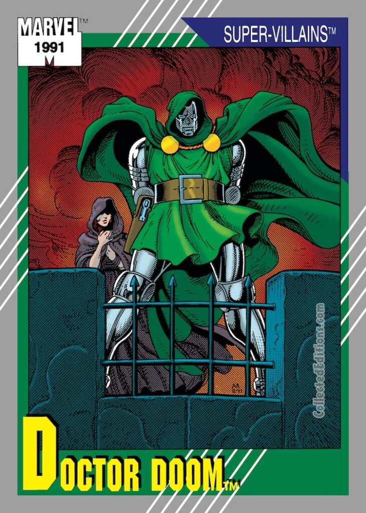 Marvel 1991 Super Heroes Series #88: Doctor Doom trading card – front, art by Arthur Adams