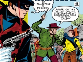 Two-Gun Kid #66 cover; pencils and inks, Don Heck; I&rsquo;ve got to outfight Ringo&rsquo;s Raiders or Tombstone is doomed