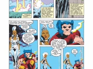Uncanny X-Men #215, pg. 8; pencils, Alan Davis; inks, Dan Green; Wolverine, Storm