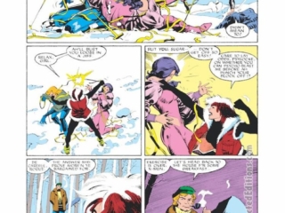 Uncanny X-Men #217, pg. 6; pencils, Butch Guice; inks, Steve Leialoha; Dazzler, Psylocke, Rogue, Banshee