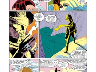 Uncanny X-Men #220, pg. 5; pencils, Marc Silvestri; inks, Dan Green; no powers Storm, Wolverine, Logan