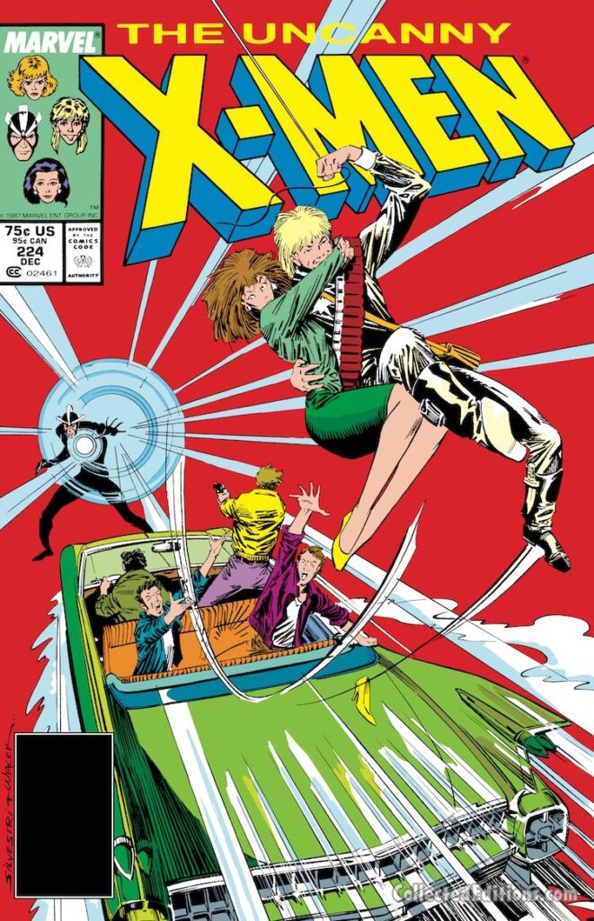 Uncanny X-Men #224 cover; pencils, Marc Silvestri; inks, Bob Wiacek, Longshot, Havok, convertible
