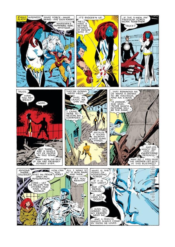 Uncanny X-Men #226, pg. 12; pencils, Marc Silvestri; inks, Dan Green; Mystique, Colossus, Havok, Wolverine