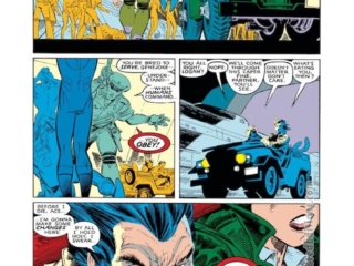 Uncanny X-Men #237, pg. 22; pencils, Rick Leonardi; inks, Terry Austin; Wolverine, Rogue, Australia
