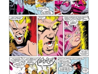 Uncanny X-Men #243, pg. 18; pencils, Marc Silvestri; inks, Hilary Barta; Inferno, Sabretooth, Rogue, Psylocke